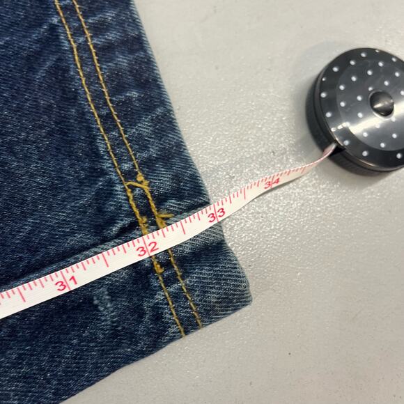 VTG Y2K Fubu Dark Blue Wash Baggy Wide Leg Carpenter Jeans Skater SZ 31x33 - Picture 7 of 7